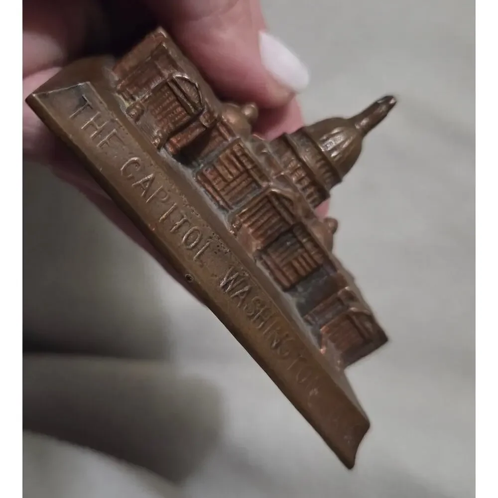 Vintage Washington DC Capitol Building Brass Travel Souvenir Made in USA